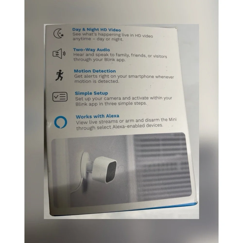 Blink Mini Indoor Plug-In HD Smart Security Camera 2 Cameras‎